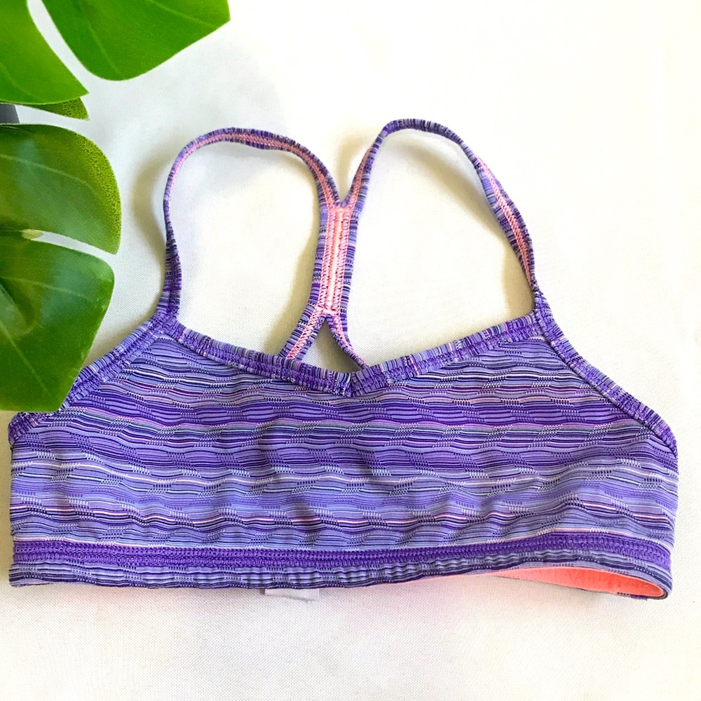 Ivivva purple peach kids sports bra size 4